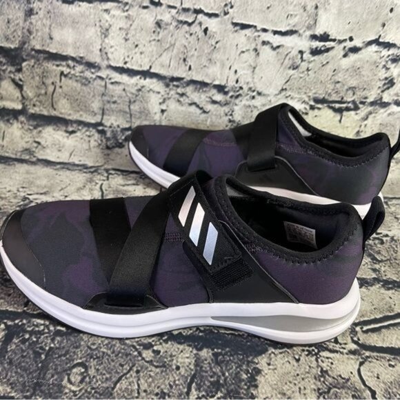Adidas Fortarun Youth 6 Running Shoe Purple Black Strap Slip-on - Picture 7 of 13